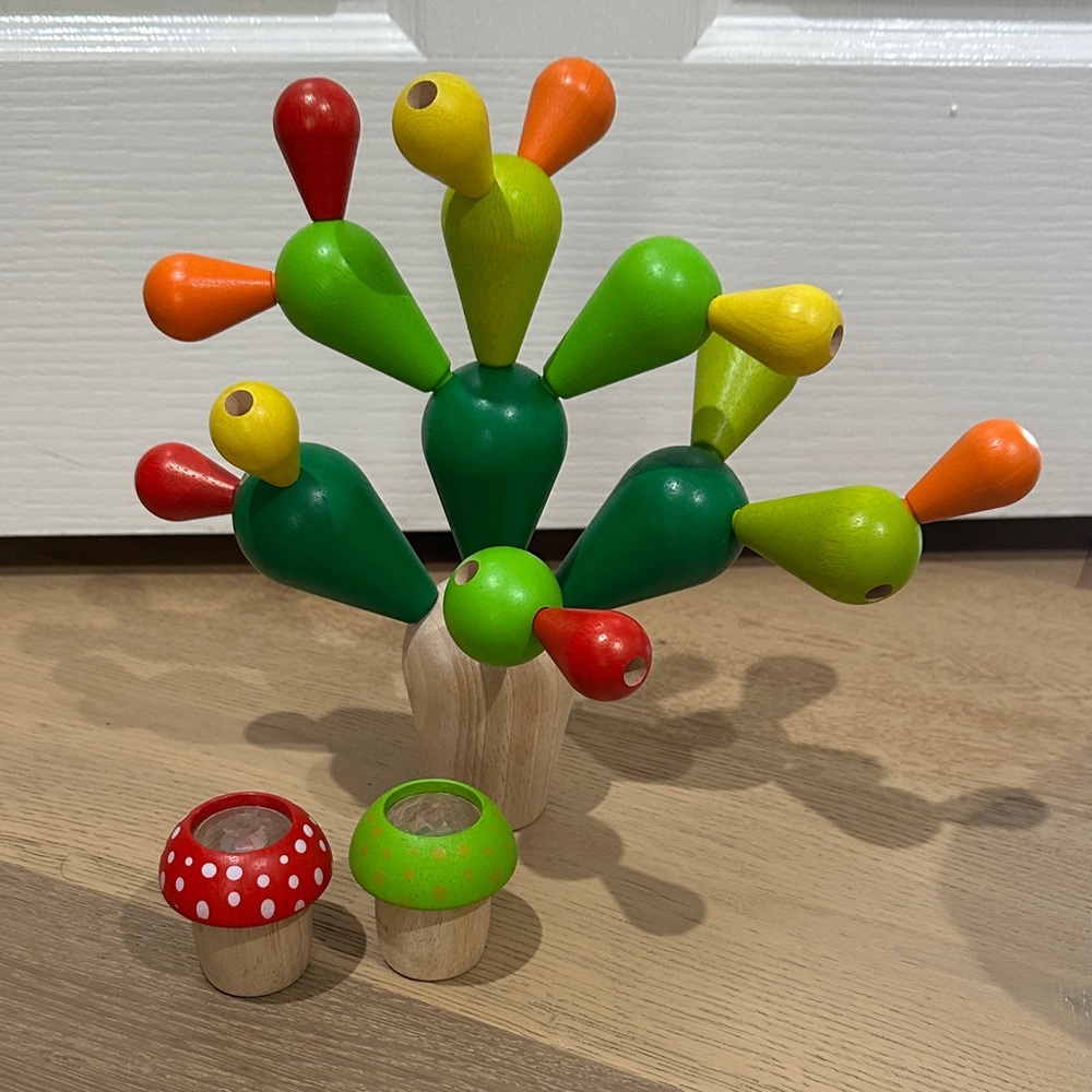Plantoys Balancing Cactus Game and 2 mushroom kaleidoscopes
